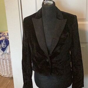 Equipment Tabitha Simmons Black Bourlet faille-trimmed Blazer 4 NWT
